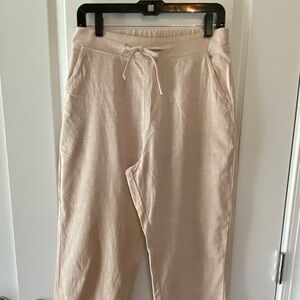 Linen-Blend Ankle Pants